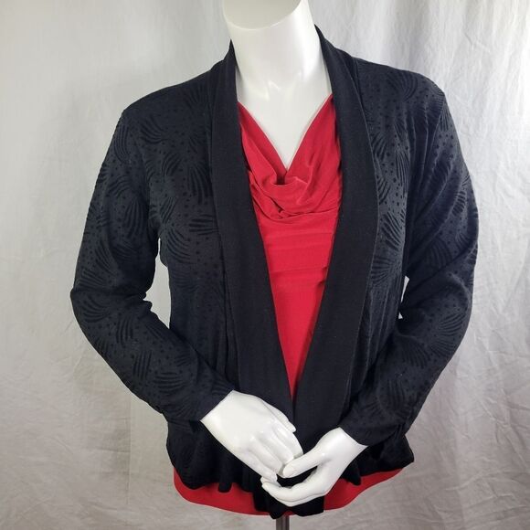 Carol‎ Rose Open Front Black Cardigan - Picture 1 of 7